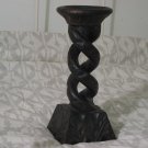WOOD Twisted Candle Holder Candlestick 12in Tall Used