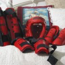 MACHO Martial Arts Red Protective Pads Gear Sm Kids