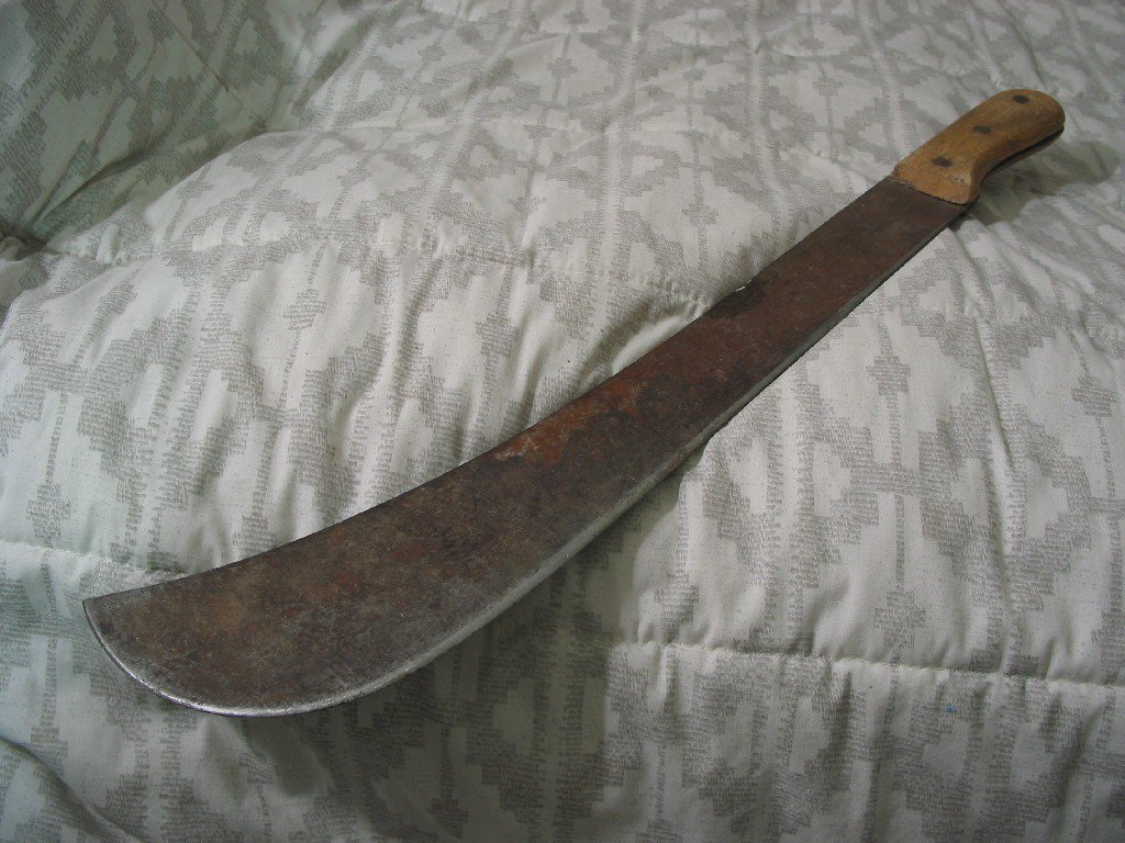 SWAMP MACHETE Vintage 18 inch Blade Plus Wood Handle Used