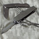 MULTI POCKET TOOL and 1 Folding Knife Stainless Steel Set Of 2 Used