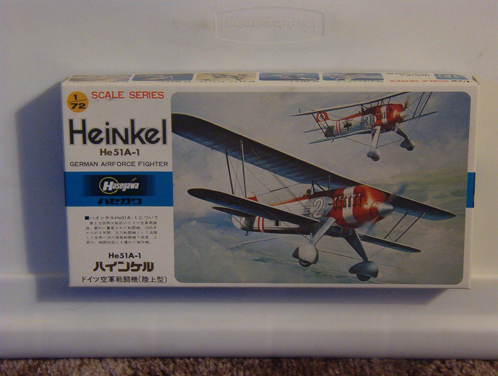 HEINKEL He 51A-1 German Military Airplane Model Kit Hasegawa 1/72