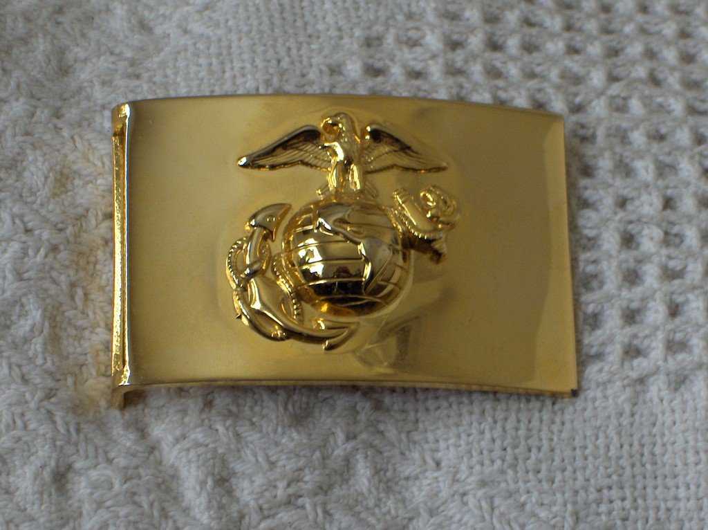 USMC Brass Plated Military Belt Buckle