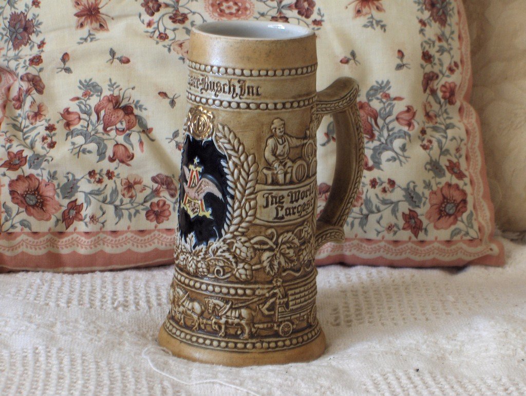 ANHEUSER BUSCH Ceramic Beer Stein Mug Used