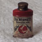 Doctor Wernet's False Teeth Powder Bottle Vintage 1930's Era
