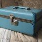 MAKEUP Blue Travel Train Hard Case Luggage Vintage Used