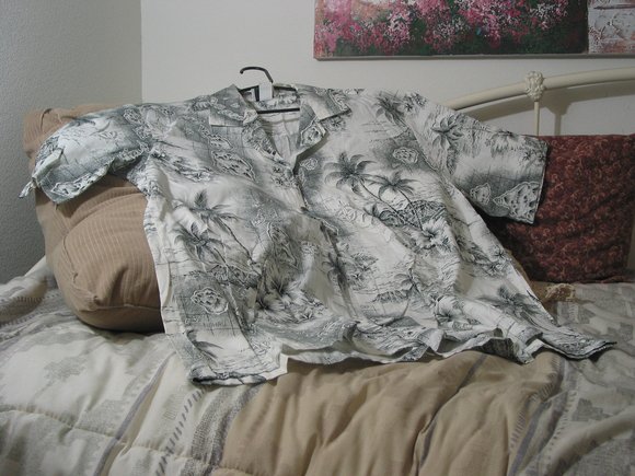 ALOHA REPUBLIC White BLK Button Down Shirt Size XL USA