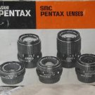PENTAX ASAHI SMC 1975 Camera Lenses Instruction Pamphlet Booklet