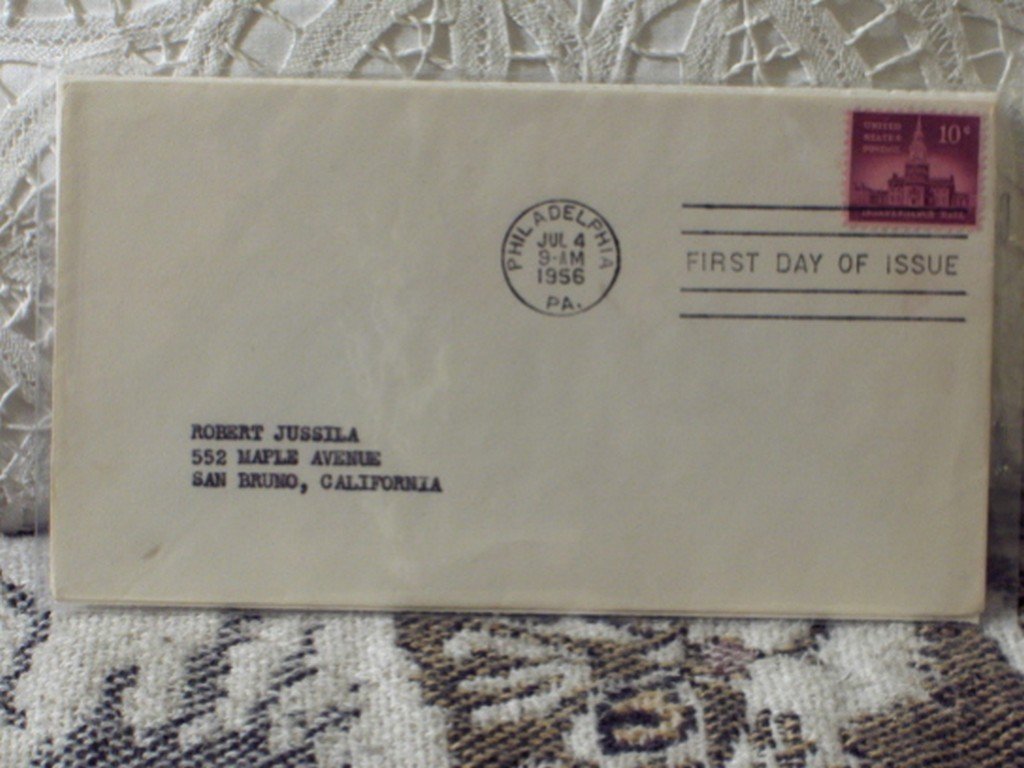 First Day Issue Cover Stamp Independance Hall 1956 10c