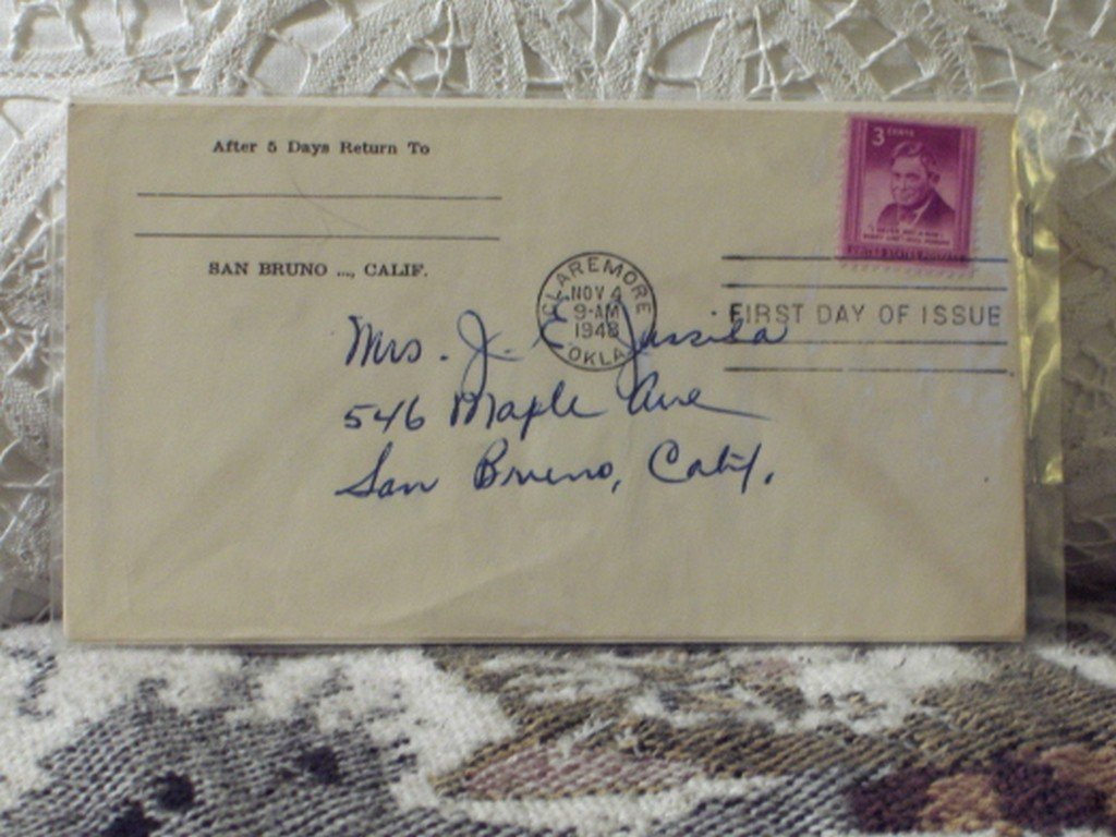 First Day Issue/Cover-Stamp-Will Rogers 1948 3c