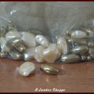 BEADS THAT ARE PLASTIC Large Faux Mother Of Pearl And Brass For Necklace
