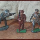TOY LEAD SOLDIERS 3 First World War Doughboy 3 Inch Antique Figures