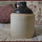 Jug Clay Crock Bottle or Antique Ceramic Stoneware 1 Gallon Whiskey Heavy Container Brown Beige