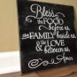 Large Bless the food before us the family beside us and the love between us wood sign distressed