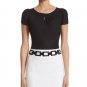 WHITE HOUSE BLACK MARKET Patent Croc-Embossed Open Link Stretch Snap Belt NWT XS