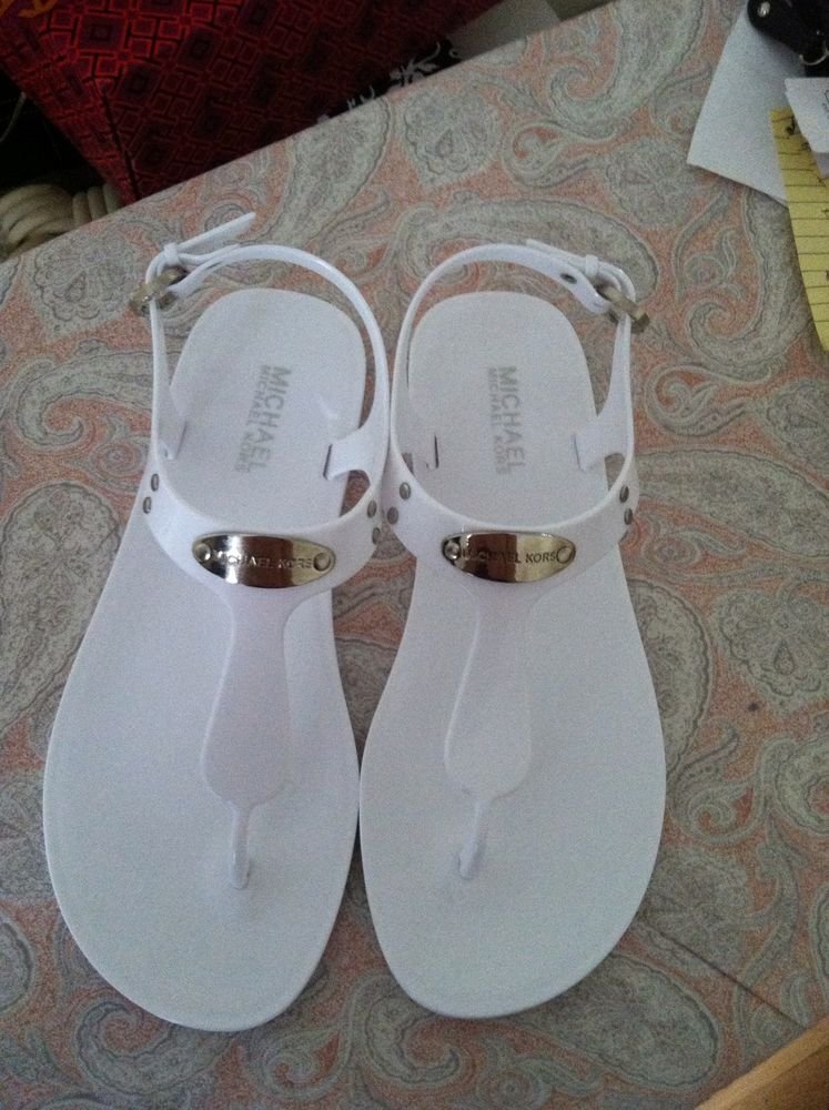 MICHAEL Michael Kors White Plate Jelly Sandals Woman Size 10