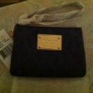 NWT Michael Kors Jet Set Small Signature Wristlet Wallet Brown Gold