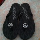 NWB Michael Kors Jet Set Printed Rubber Flip Flop Black Signature 6