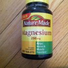 New Nature Made Vitamin Magnesium 250mg 200 Tablets Nerve Muscle