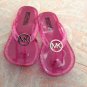 michael kors trish Pink Glitter Silver Charm Flip Flop sandal 4