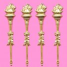 Vintage 4 Victorian Gold Plated Flame Sconce Ormolu 4.25X6/8 Inches  J6L