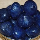 Vintage 6 Semi Translucent Blue Lagoon Bicone Carved Lucite 22X27MM Beads CL2