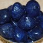 Vintage 6 Semi Translucent Blue Lagoon Bicone Carved Lucite 22X27MM Beads CL2