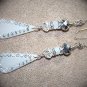Extravagant White and Silver Flashy Earrings KL5