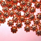 Vintage Lot of 48 Copper Coated Flower Spacer Beads 7X4MM AL1