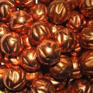 Vintage Lot of 10 Carved Copper Coated Beads 15MM CL1