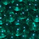 Vintage 24 Crystal Clear Emerald green 12MM Round Lucite Beads FL3