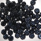 VINTAGE LOT OF 24 CZECH BLACK HEMETITE GLASS FLOWER 8X4MM BEADS AR3