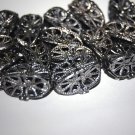 Vintage Lot of 10 Antique Silver Colored Concave Filigree Bead 21X12MM BR2
