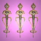 Vintage 2 Huge Gold Plated Victorian Flame Ormolu 95X28MM AL5