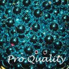 Vintage Lot of 36 Aqua Blue Mirror 10MM Beads RED