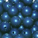 Vintage 36 Medium Navy Blue Lucite 10mm Beads FR8