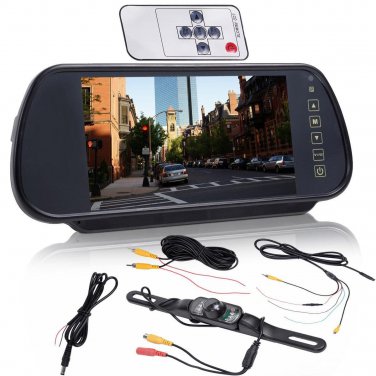 7" LCD Screen Car Rear View Backup Parking Mirror Monitor + Camera Night Vision