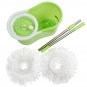 Easy Magic Floor Mop 360&Acirc;&deg; Bucket 2 Heads Microfiber Spin Spinning Rotating Head