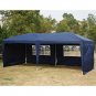 10' x 20' Easy Pop Up Canopy Party Tent - Navy Blue with 4 Removable Sidewalls
