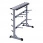 2 Tier 40" Barbell Dumbbell Rack Weights Storage Stand Home Gym Bench Base
