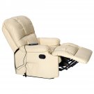 Recliner Heated Massage Chair With Control Beige