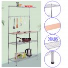 3-Tier Baker's Chrome Kitchen Work Station Rack with Cutting Board and Storage