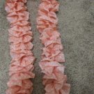 Peach With White Polka Dots Ruffle Scarf