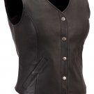 Ladies Snap Front Vest w Two Inside Pockets - Long Body HD565 for Haley Riders