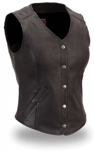 Ladies Snap Front Vest w Two Inside Pockets - Long Body HD565 for Haley Riders