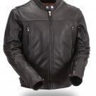 Men's Naked Cowhide Vented Jacket w Adjustable Side HD275 for Motorcycle Riders