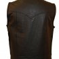 SOA Men's Collared Leather Anarchy Vest w 2 Inside Leather Drop Pockets