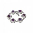 Handmade 925 sterling silver Purple Copper Turquoise Bracelet