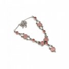 Handmade 925 sterling silver rose quartz necklace