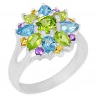 Stunning 925 Sterling Silver Amethyst Cut Ring