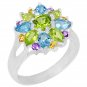 Stunning 925 Sterling Silver Amethyst Cut Ring